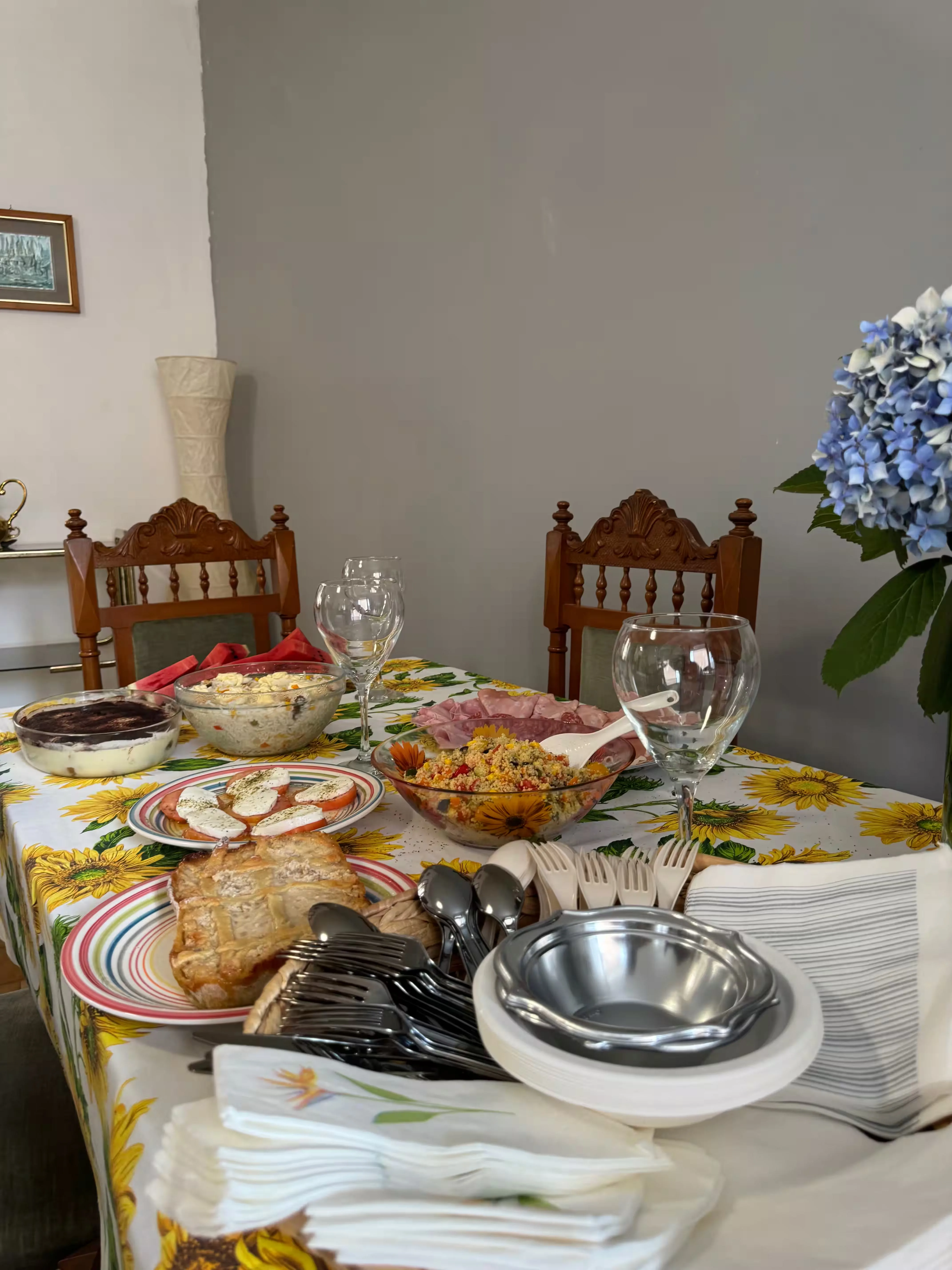 Buffet italiano con caprese, tiramisù e insalate - Villa Sole Roasio